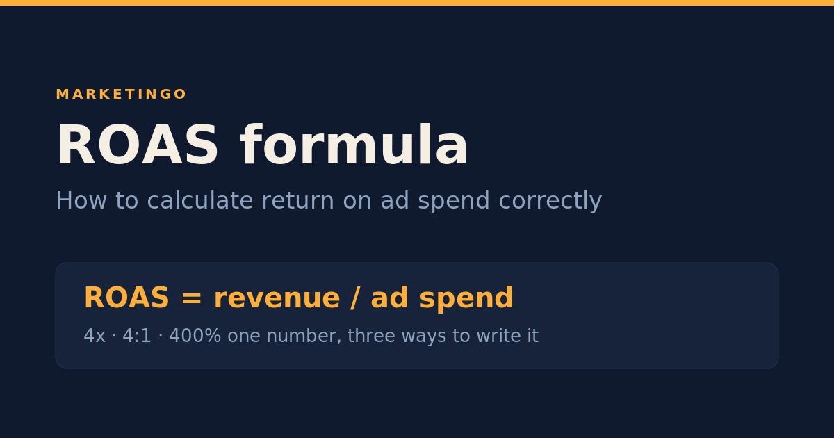 ROAS formula: how to calculate return on ad spend correctly